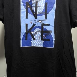 Nike Black Short Sleeve Tee with Blue Graphic Panel